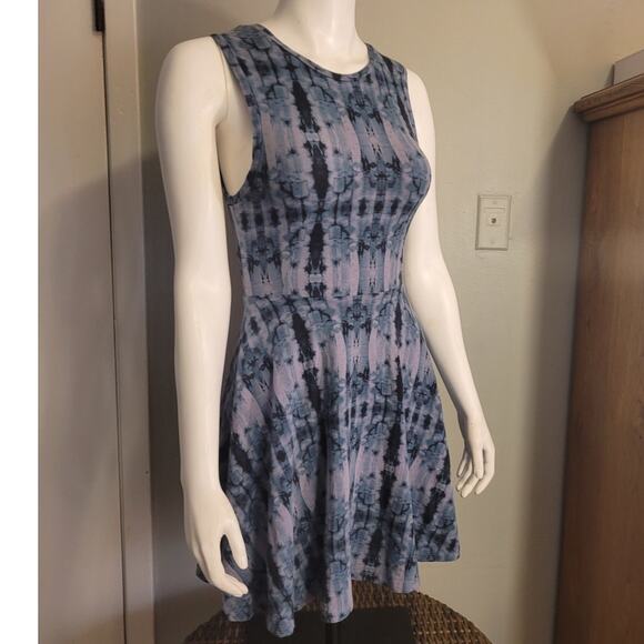 Vans Blue Tie Dye Skater Dress Small Fit Flare Festival Indie Surf Grunge Retro - Picture 9 of 10